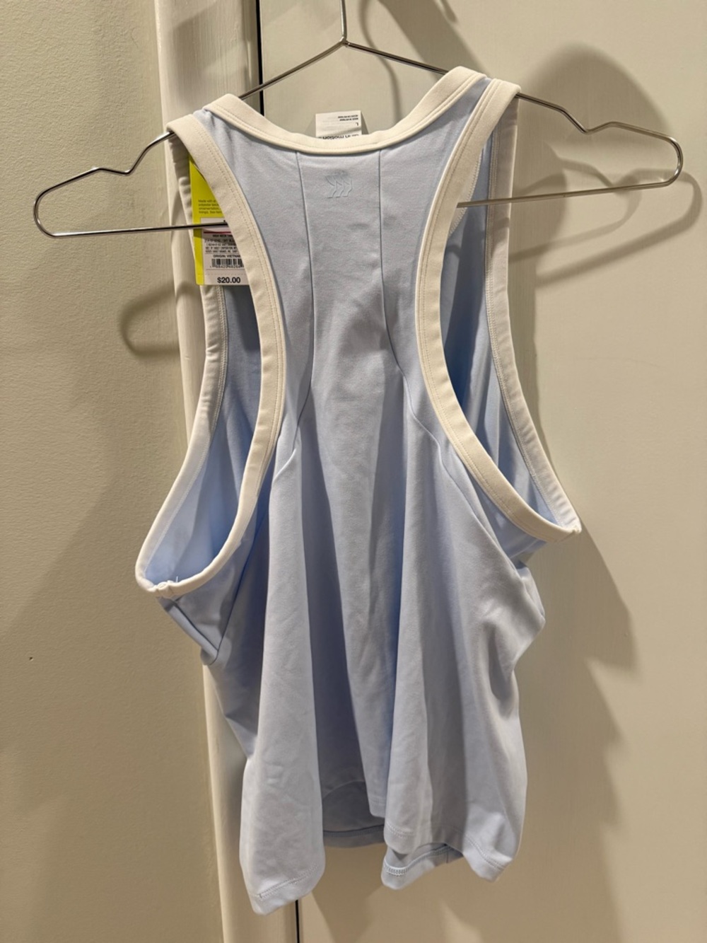 NWT All in Motion Light Blue Racerback Tank Top with White Trim - Women - Picture 2 of 4